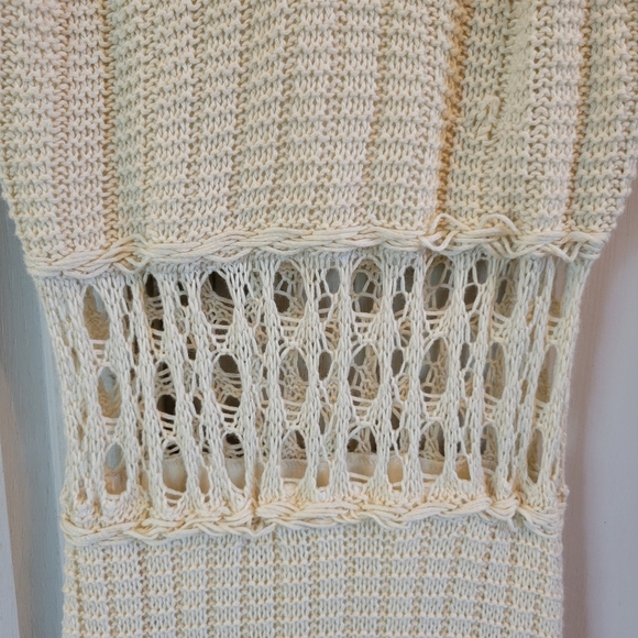 Revolve Line & Dot Cream Crochet Knit Sleeveless Midi Dress - Picture 6 of 11